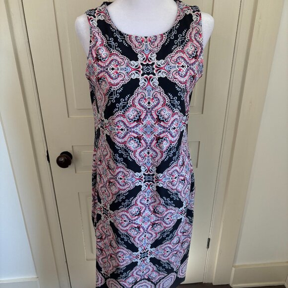 Paisley Mosaic Print Sleeveless Sheath Style Dress by Charter Club, Size Medium - Picture 1 of 12